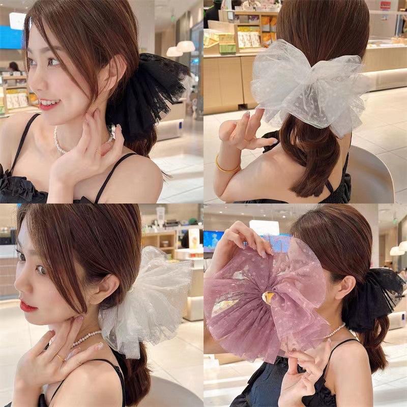Cột tóc vải lưới xinh phong cách hàn quốc bảng to