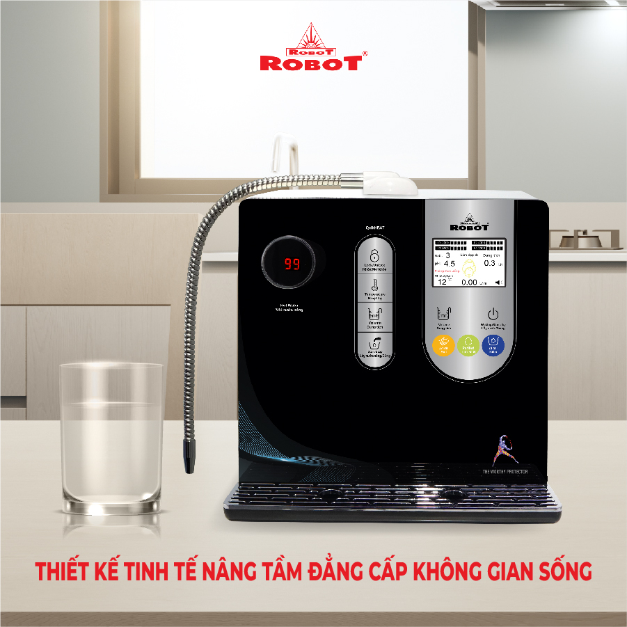 Máy Lọc Nước Điện Giải Ion Kiềm ROBOT IonSmart 1313 Chức Năng Nóng Thông Minh - Hàng Chính Hãng