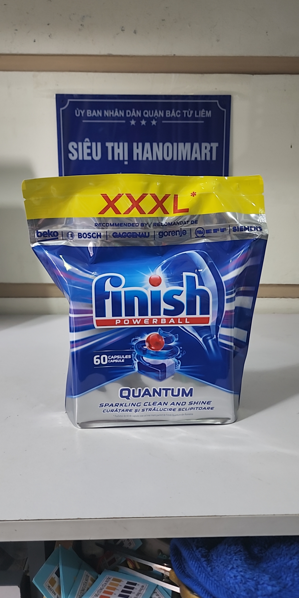 Viên Rửa Bát Finish Quantum 60 viên cao cấp (Mẫu mới dạng túi)