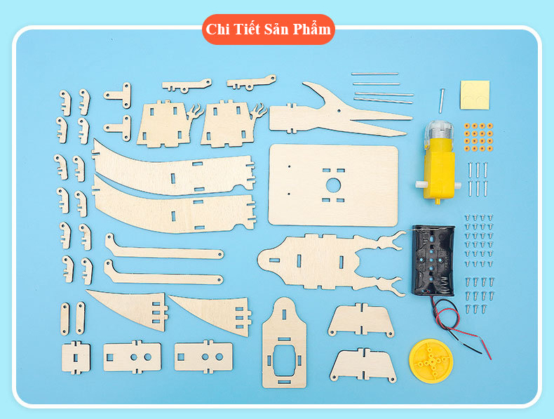 Bộ Đồ Chơi Khoa Học Và Công Nghệ Tự Làm DIY Wood Steam, Đồ Chơi Lắp Ghép STEM, Đồ Chơi Gỗ Cao Cấp Mô Hình Thằn Lằn Bay Pteranodon