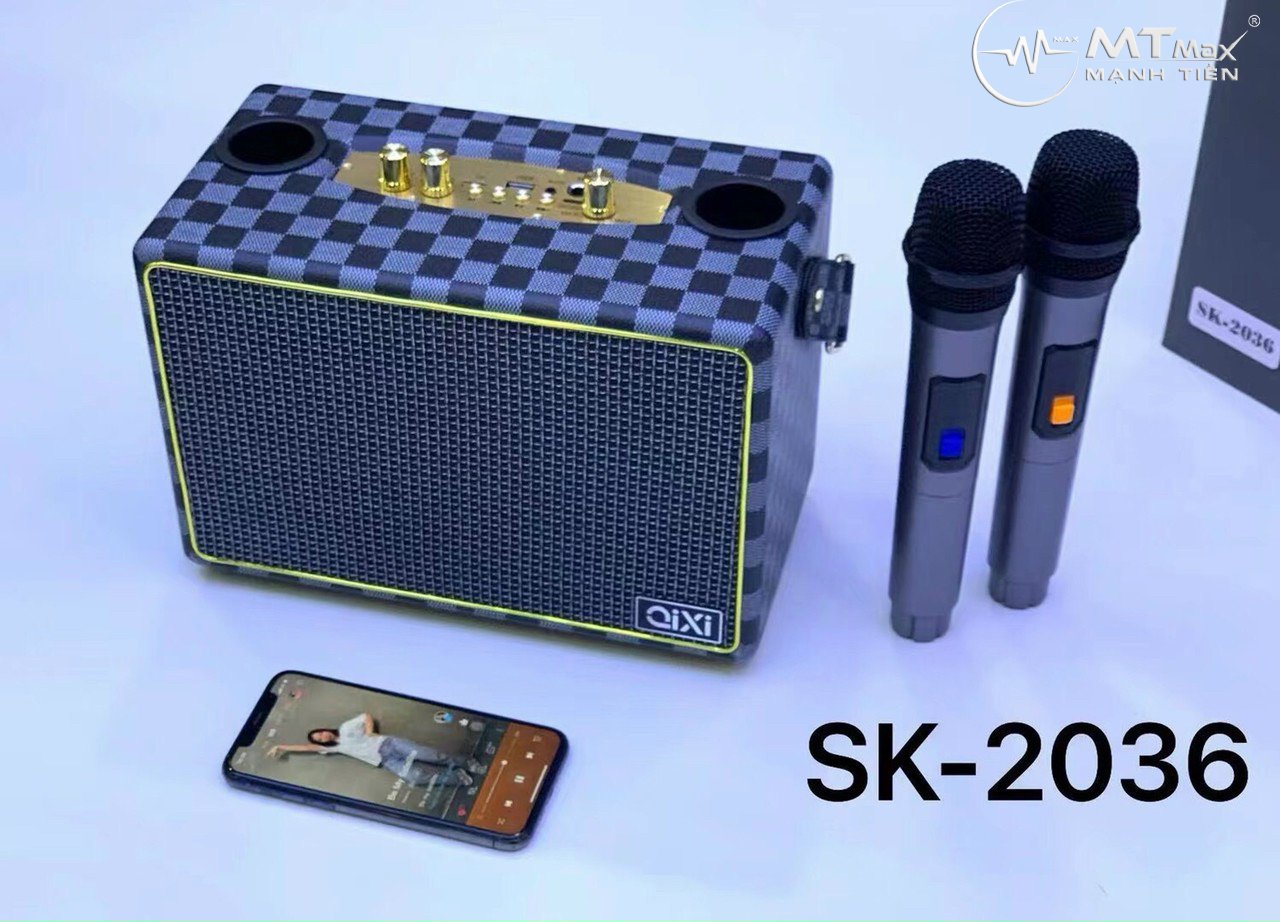 Loa Bluetooth Karaoke Qixi SK 2036 chất âm hay hình thức đẹp