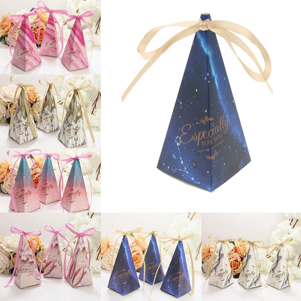 10 Pieces Triangle Shape Chocolate Candy Boxes Gift Boxes Wedding Favors