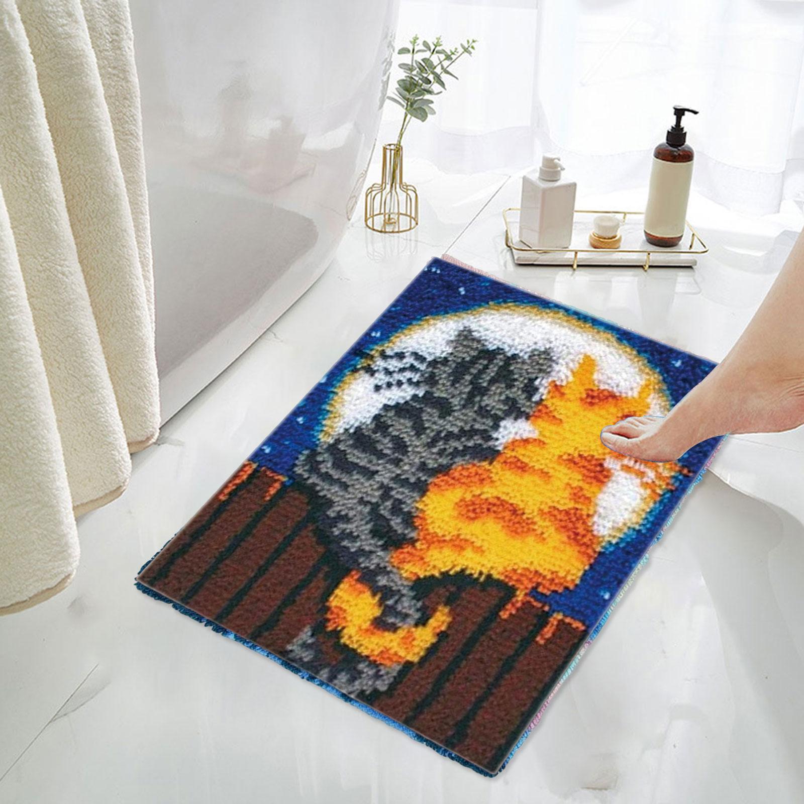 Latch Hook Rug Kit DIY Rug Crochet Yarn Kits Carpet Latch Hooking Kits for Festival