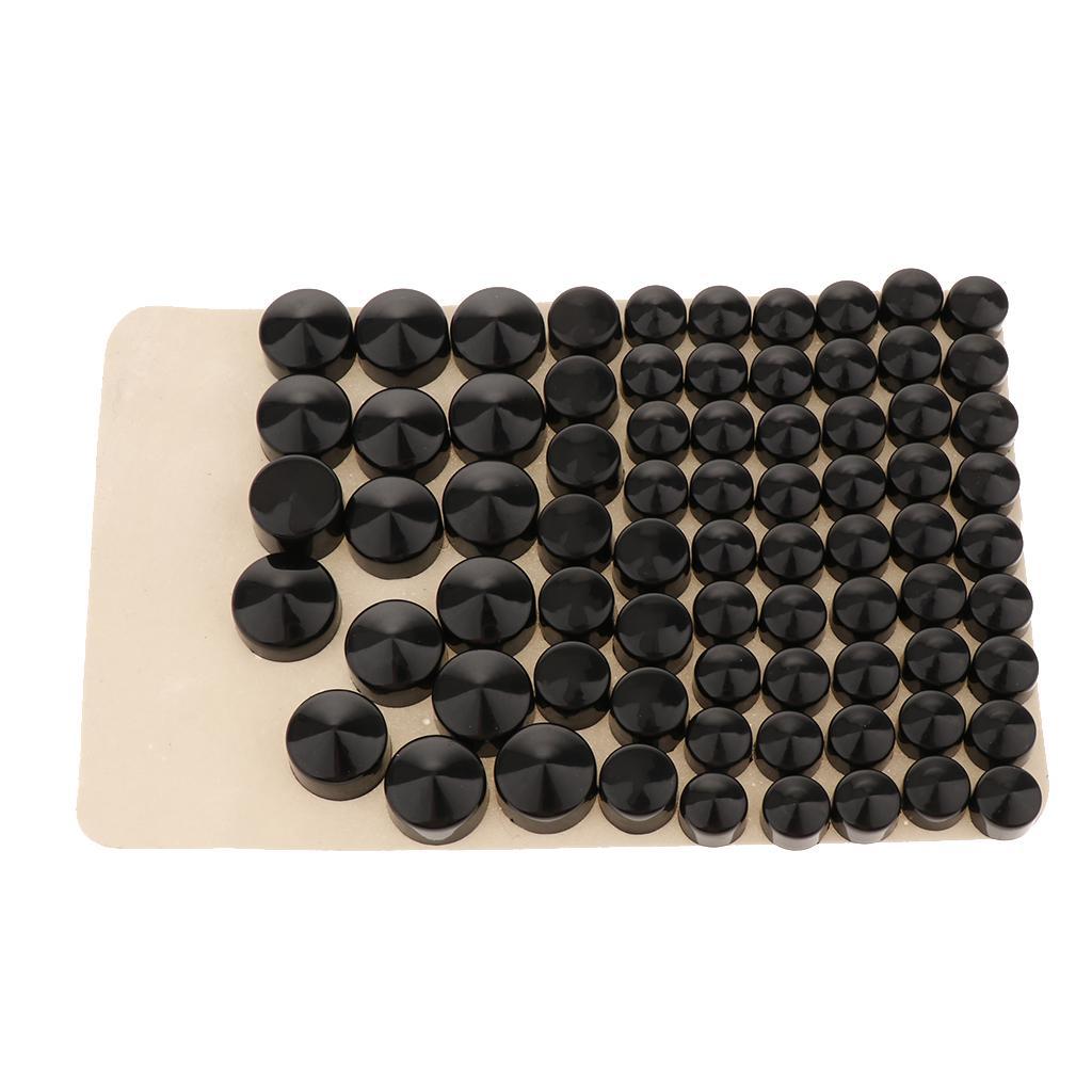 80pcs Solid Motorcycle Black ABS Toppers Caps Cover for FLT/