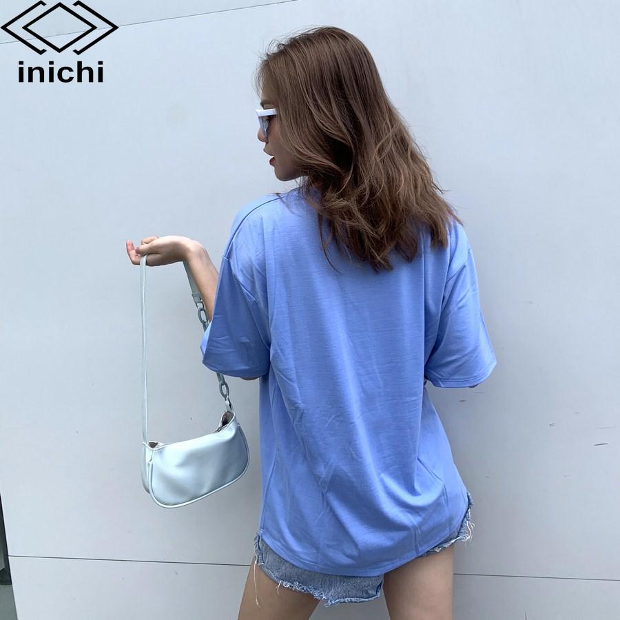 Áo thun unisex INICHI A579 tay lỡ form rộng cá tính in hình Love hoa 5 cánh