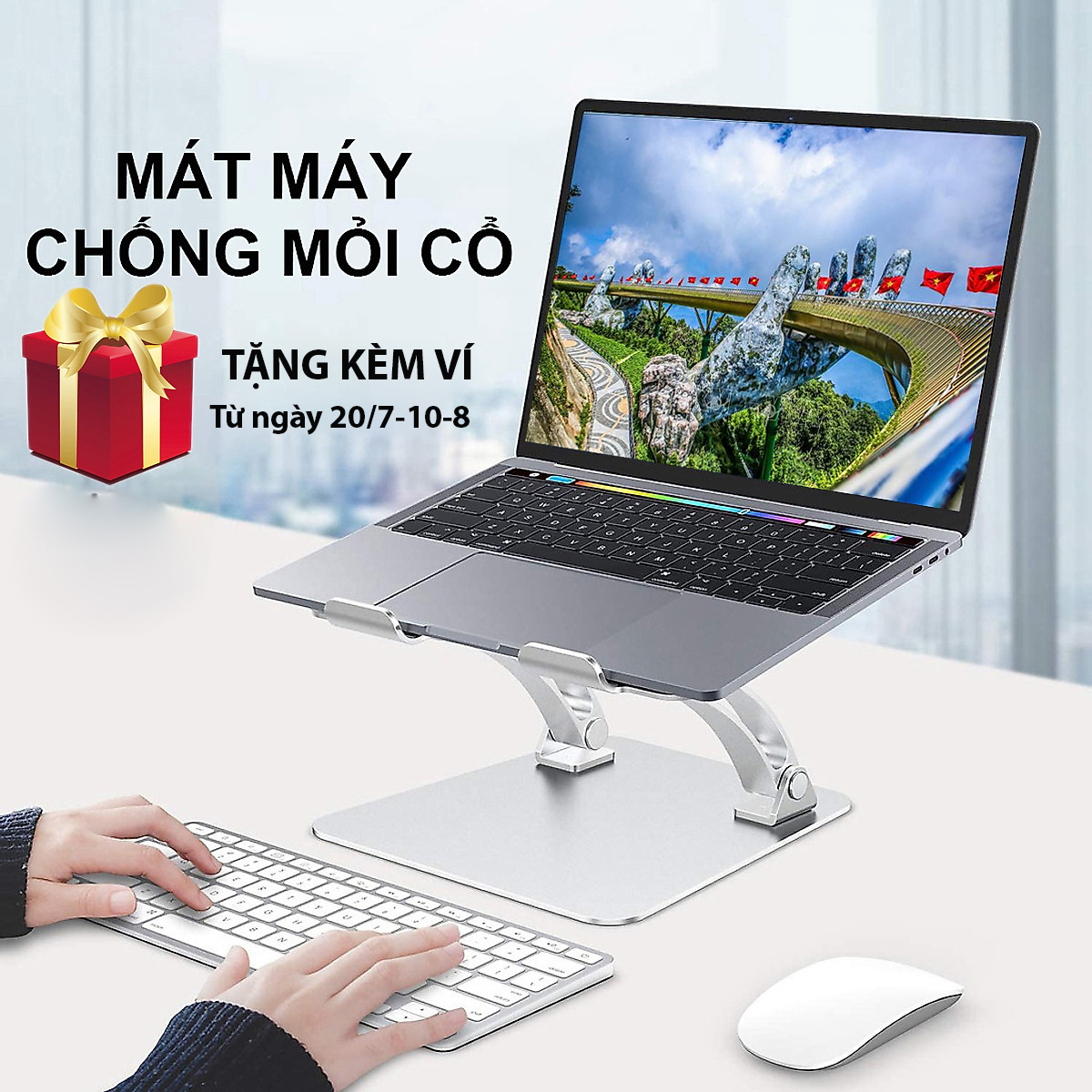 Giá Đỡ Laptop Hợp Kim Nhôm Cao Cấp, Hỗ Trợ Tản Nhiệt, Chống Trơn Trượt Tiện Lợi Dành Cho Máy Tính, Ipad 10-17inch Hàng Chính Hãng