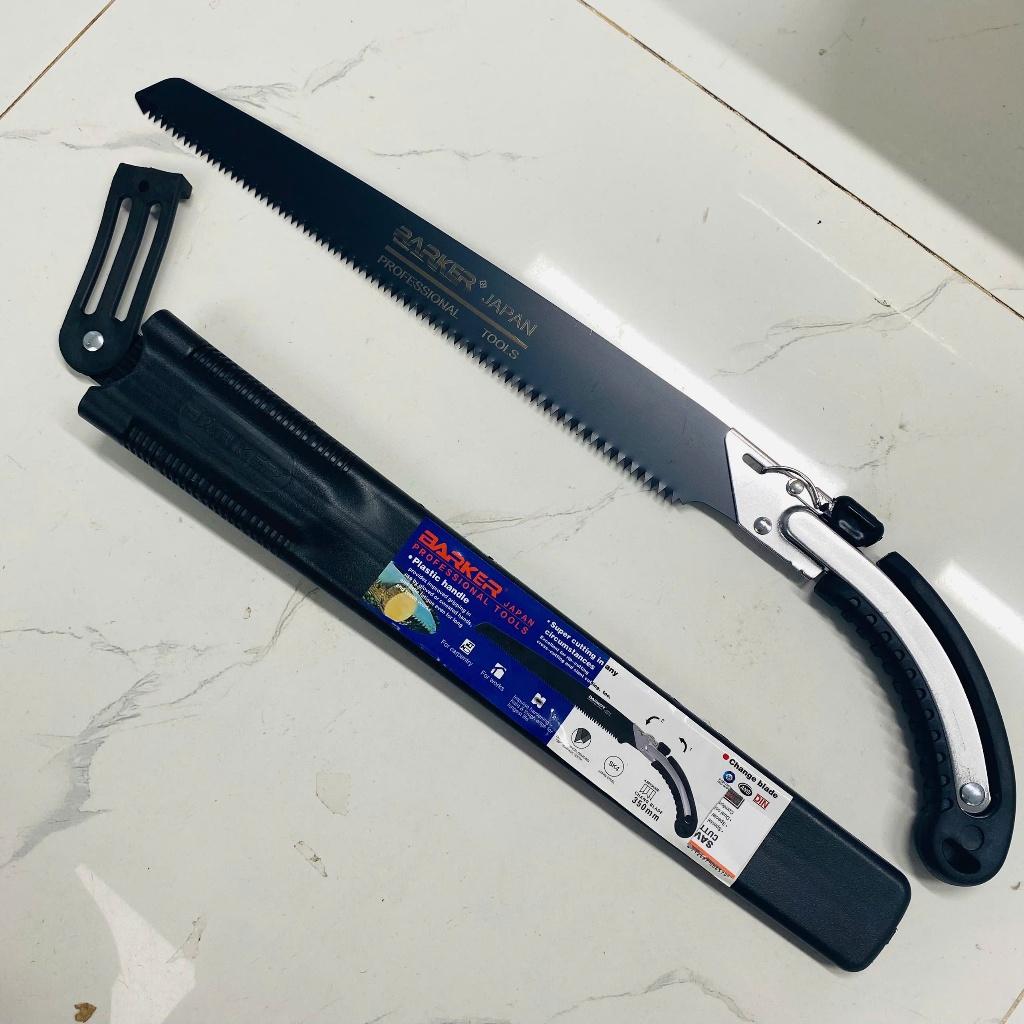 Cưa gỗ, cưa cành cầm tay cao cấp 350mm Barker có vỏ bao đựng cưa