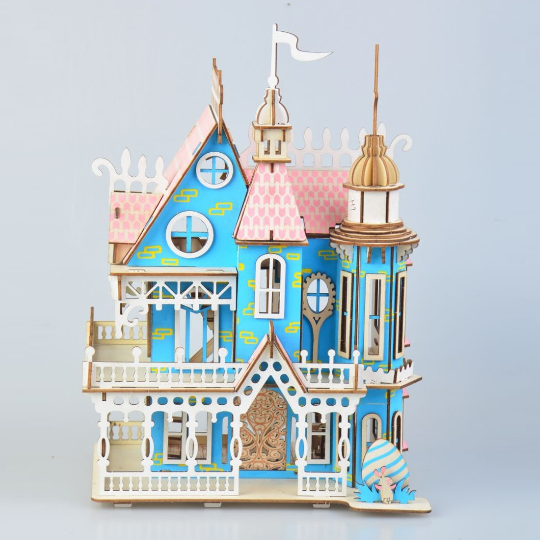 Đồ chơi lắp ráp gỗ 3D Mô hình Fantasy Villa Laser HE08