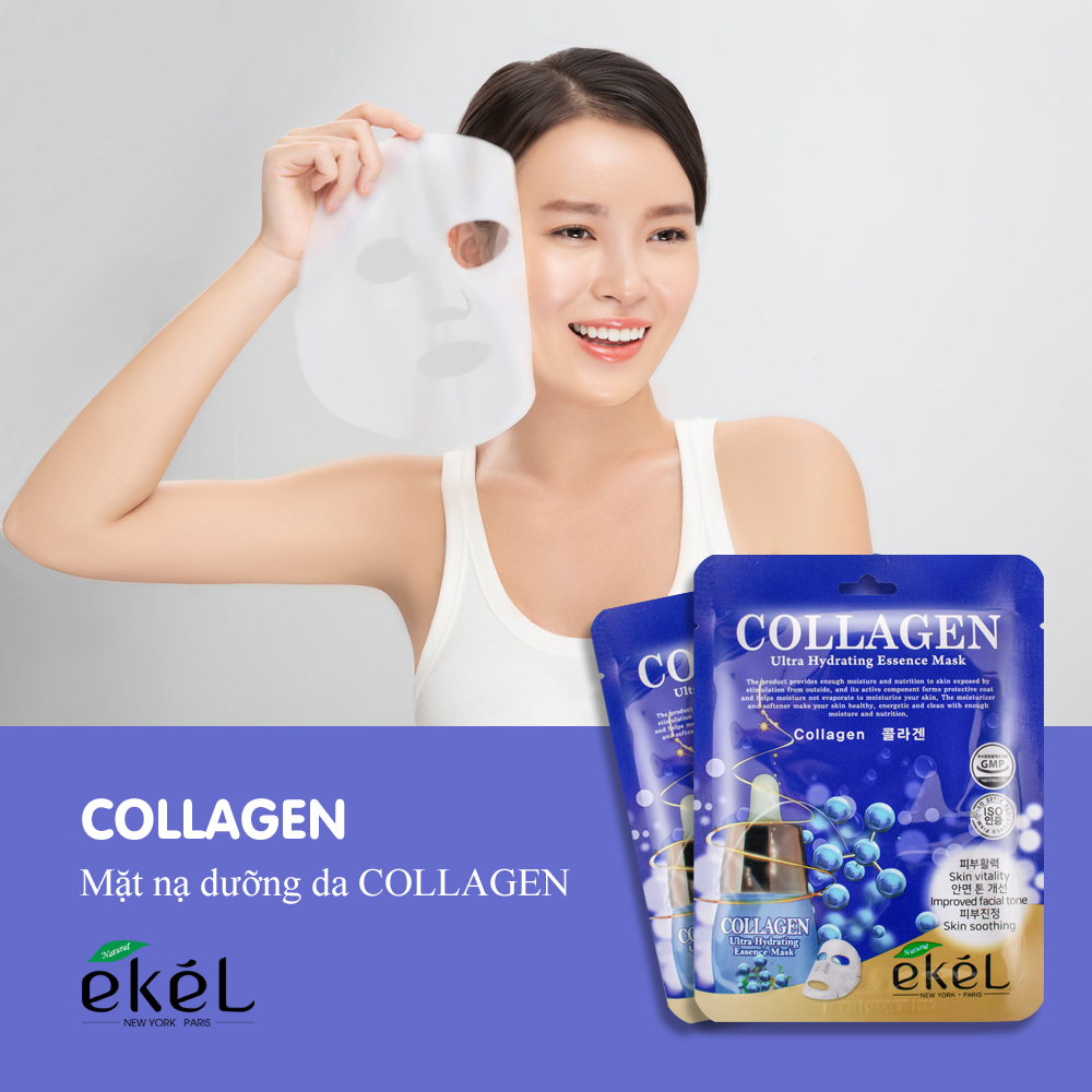 Gói 10 mặt nạ dưỡng da Ekel chiết xuất Collagen (EKEL Collagen ULtra Hydrating Essence Mask)