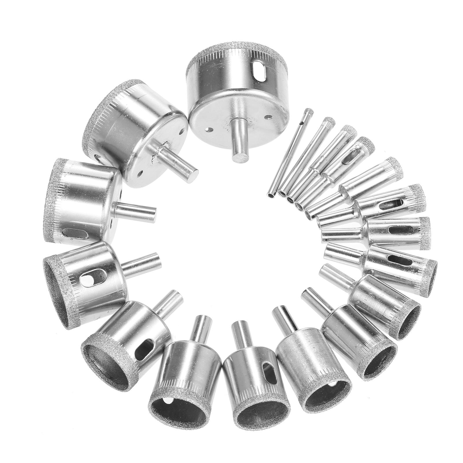 18Pcs Diamond Drill Bits for Ceramic, Diamond Hole Saw Drill Bit Set Kit 0.2in~2in