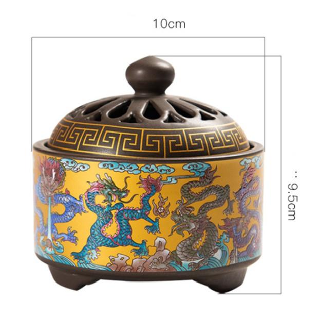 Lư xông Nụ Trầm Trụ nâu RỒNG cao cấp 10cm