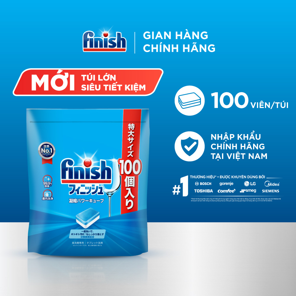 Viên Rửa Chén Finish Nhật Bản Power Cube 100 Viên