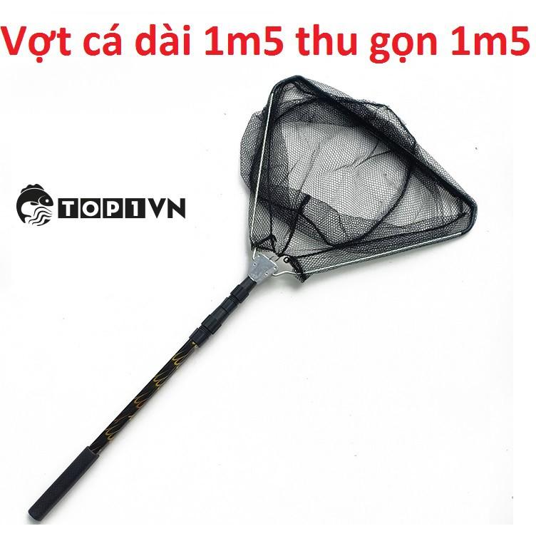 Vợt vớt cá nhôm 1m5 thu gọn 55cm - Top1VN