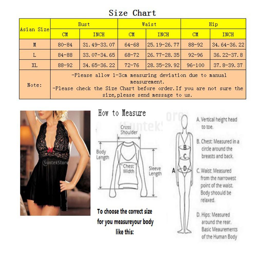 Womens Babydoll G-String Dress Underwear Lingerie Thong Nightwear