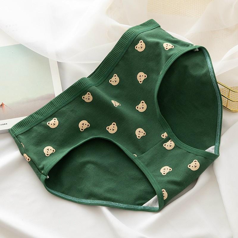5 quần cotton gấu xanh_Quần Lót Nữ ️️ Quần Cotton Nữ họa tiết gấu xanh đáng yêu ngộ nghĩnh