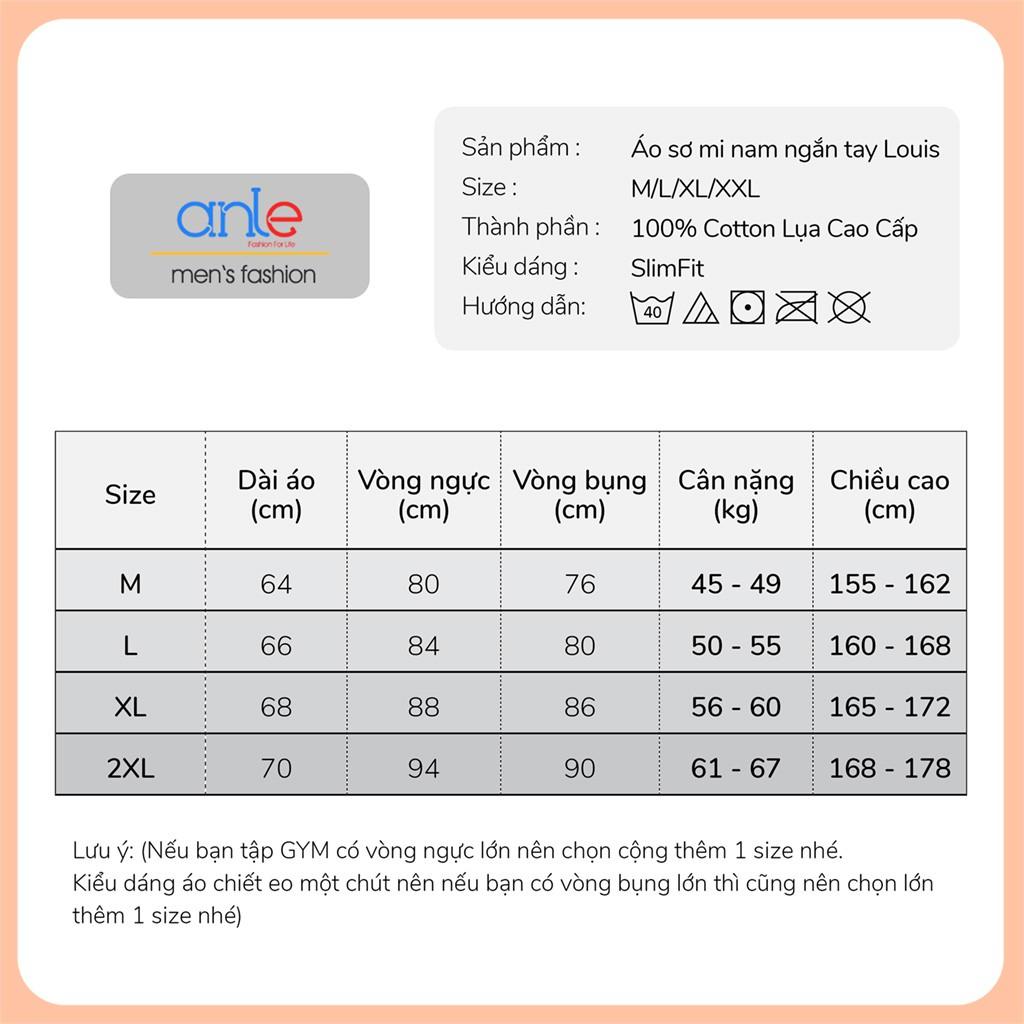 Áo sơ mi nam Công sở Ngắn tay sơ mi nam form Hàn Quốc SlimFit Cotton Lụa cao cấp xuất khẩu - Anle Store