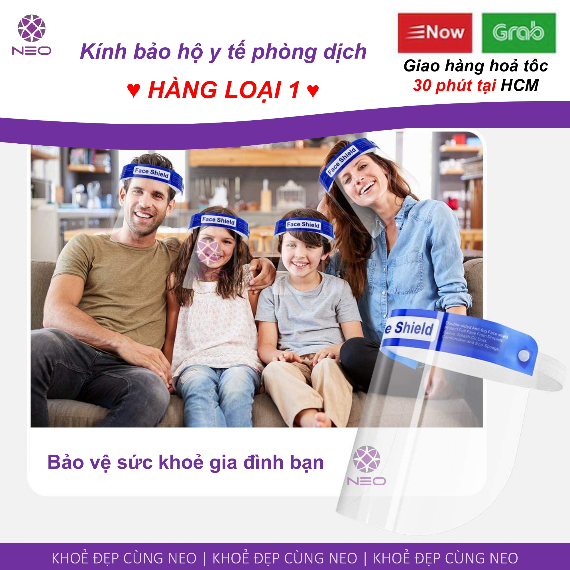 Kính Y Tế Đa Năng Phòng Dịch Chống Giọt Bắn/ Reusable Plastic Safety Face Shield