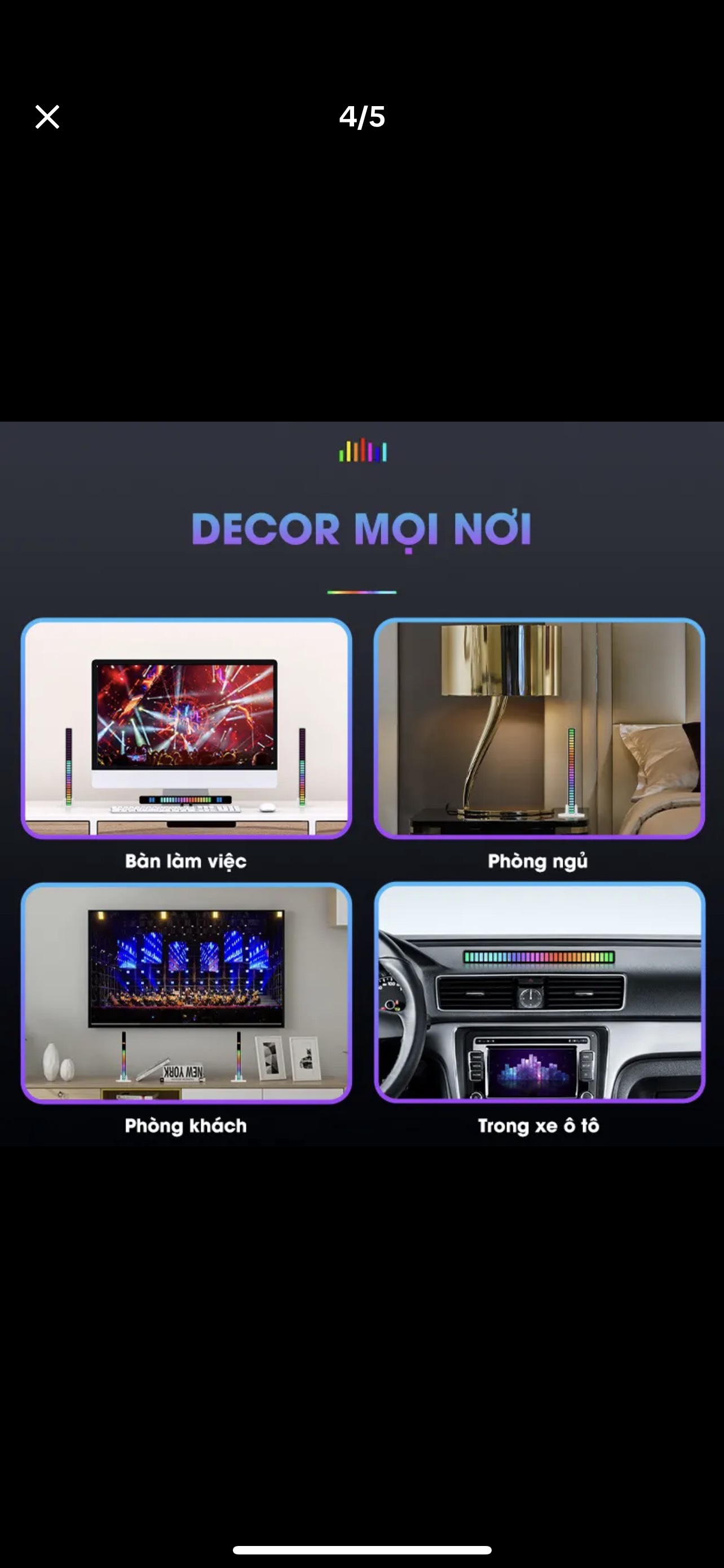 Thanh đèn led rgb nháy theo nhạc 16 TRIỆU MÀU điều khiển bằng cảm biến âm thanh siêu nhạy đèn trang trí decor phòng