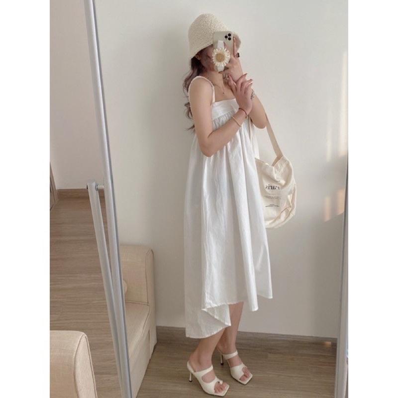 Váy Babydoll dáng xòe thô hai dây form dài vạt bầu cực xinh nhiều màu