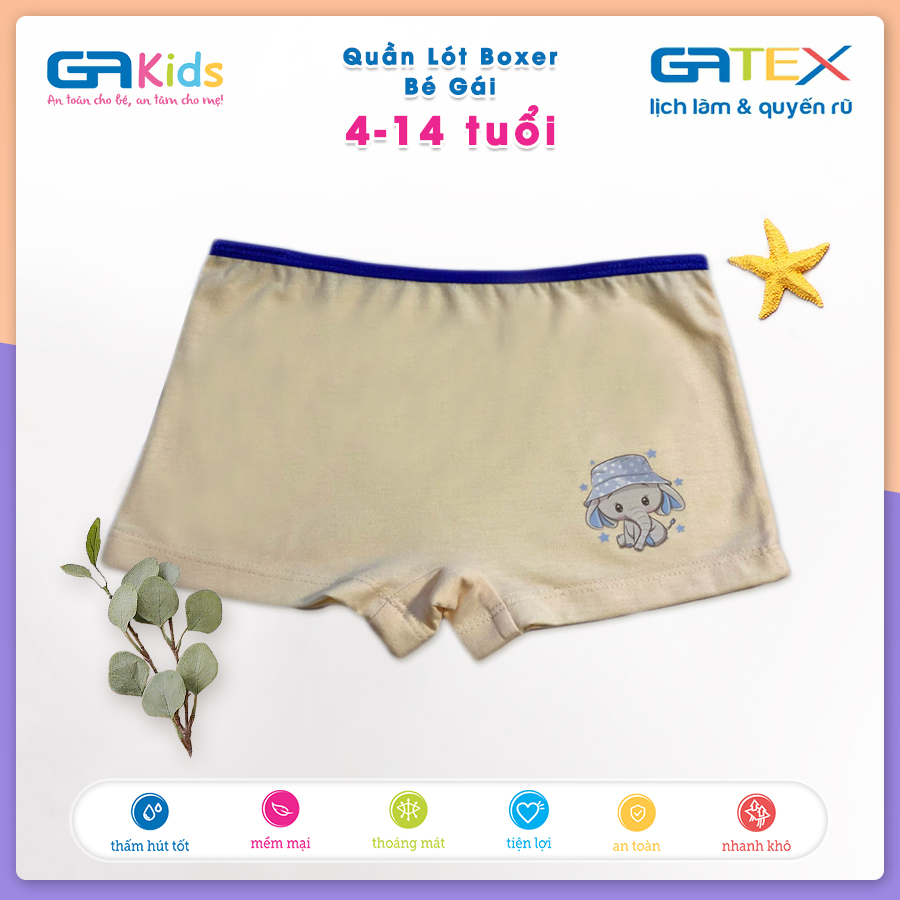 Set 3 Quần Lót Boxer Cho Bé Gái GAKIDS - Chất liệu COTTON cao cấp