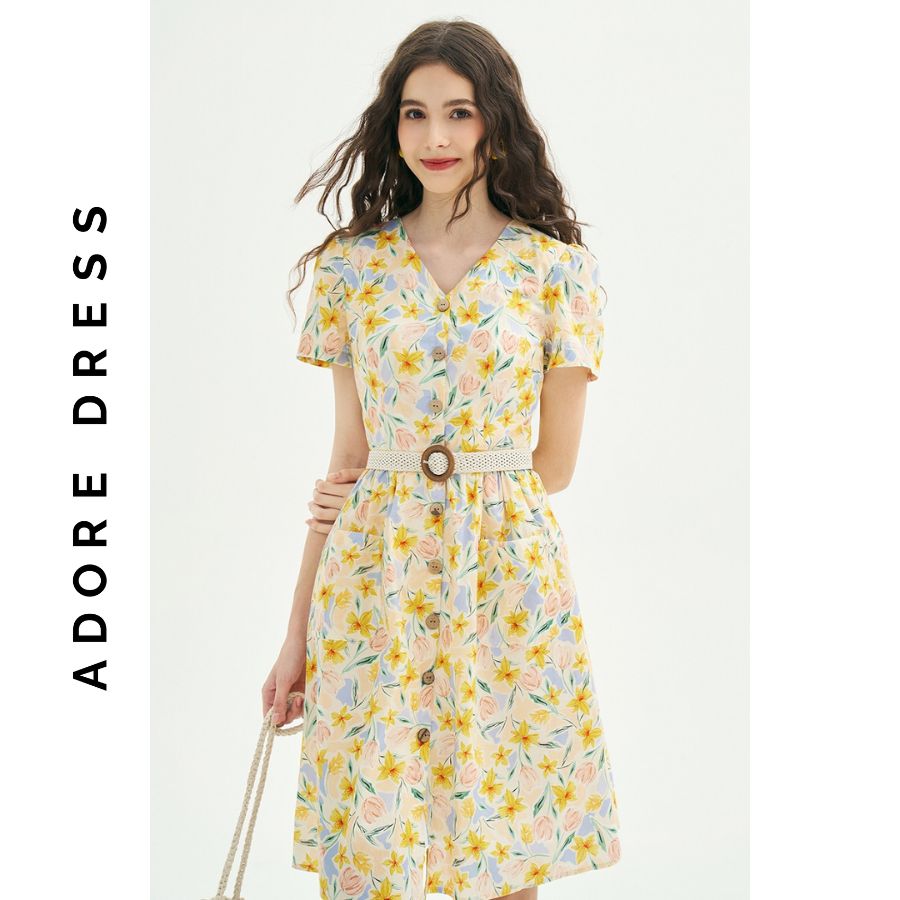 Đầm Mini dresses casual style thô hoa nhỡ 3 màu 311DR1190 ADORE DRESS