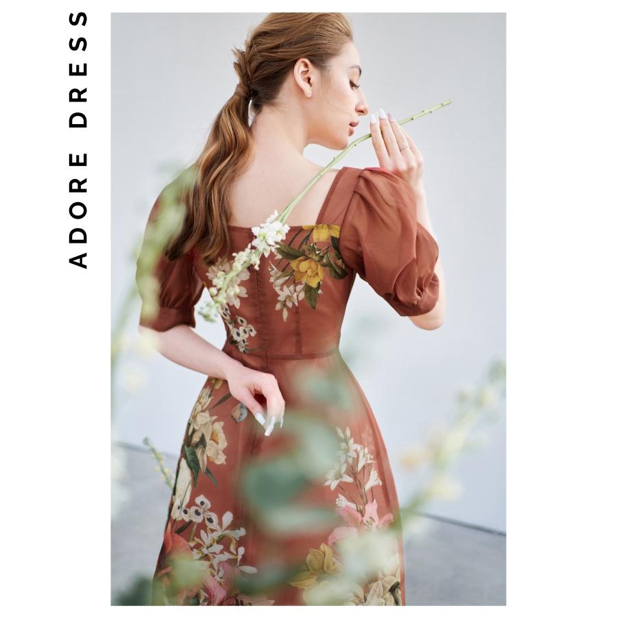 Đầm dáng a màu cam cô gái giữa rừng hoa 1VA1287 ADORE DRESS