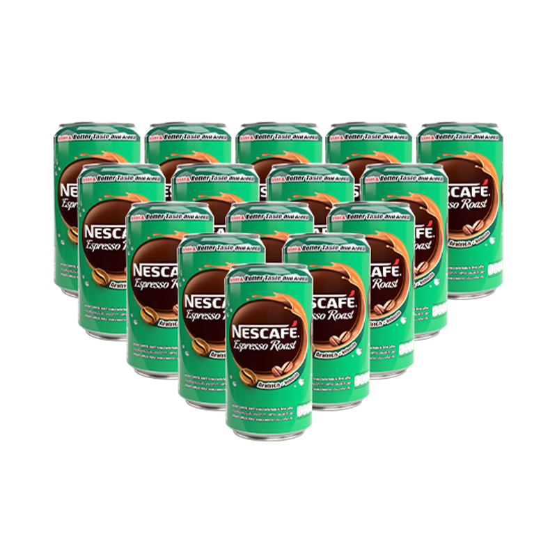 [Tặng Mũ Bucket Sành Điệu] Combo 15 Lon Cà phê uống liền NESCAFÉ Espresso Roast (lon 180ml)
