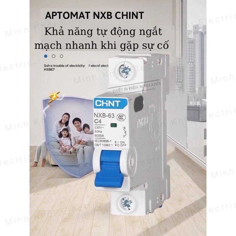 Aptomat CHINT MCB NXB-63, cầu dao chint 1P,2P,3P các loại, aptomat tép Dòng Cắt 6kA