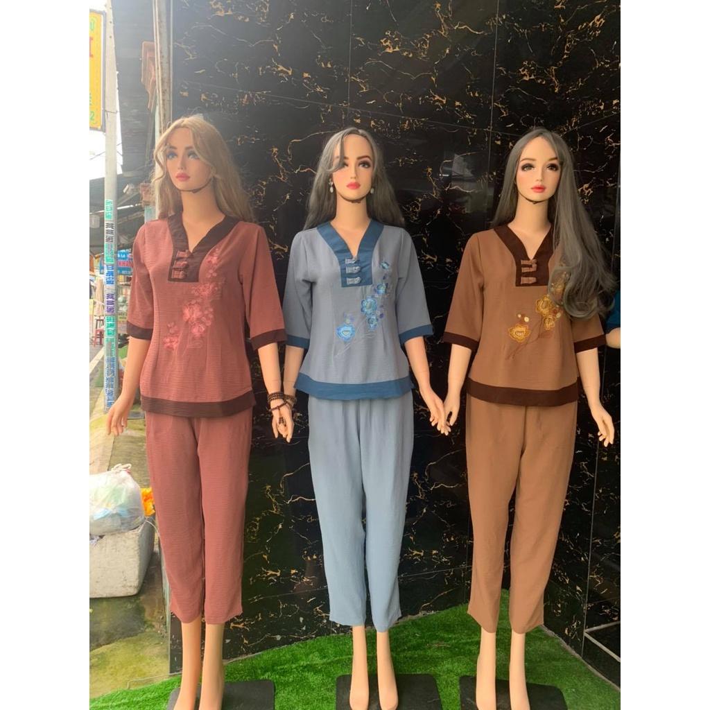 ĐỒ LAM ĐI CHÙA Cổ Chữ Y Vải Đũi