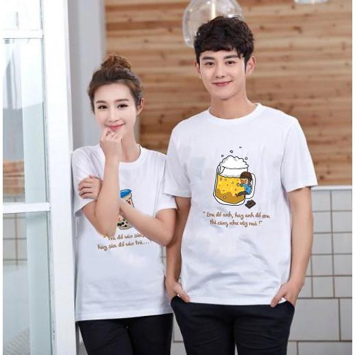 Áo Đôi Nam Nữ Unisex Trà Sữa Cute