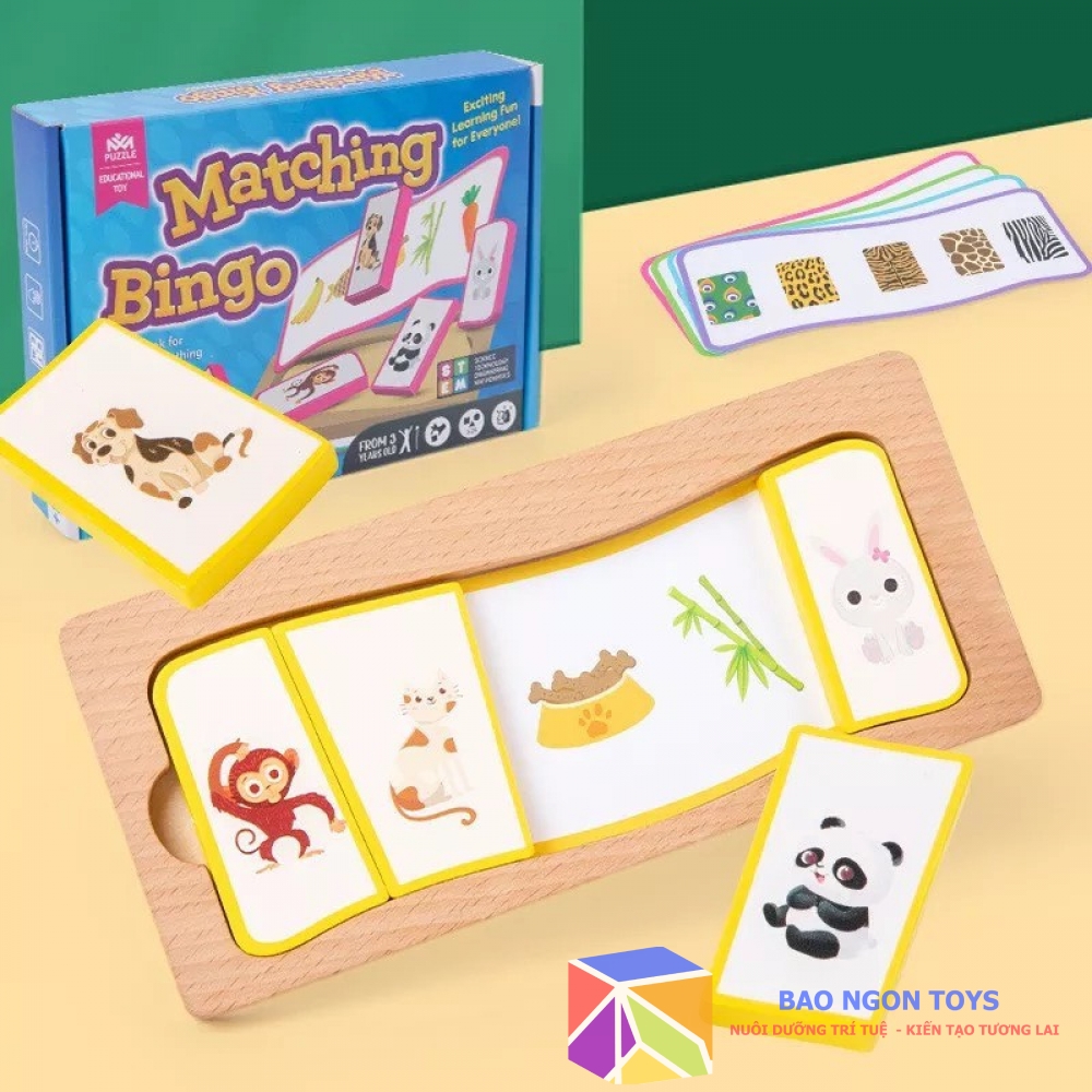 TRÒ CHƠI BOARD GAME MATCHING BINGO GIÚP BÉ RÈN LUYỆN PHẢN XẠ, PHÁT TRIỂN NHẬN THỨC, ĐỒ CHƠI THÔNG MINH - DG203