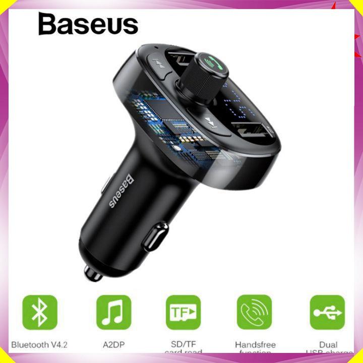 Tẩu nghe nhạc trên ô tô, xe hơi Bluetooth V4.2 thương hiệu Baseus CCALL-TM01 - Hàng Chính Hãng