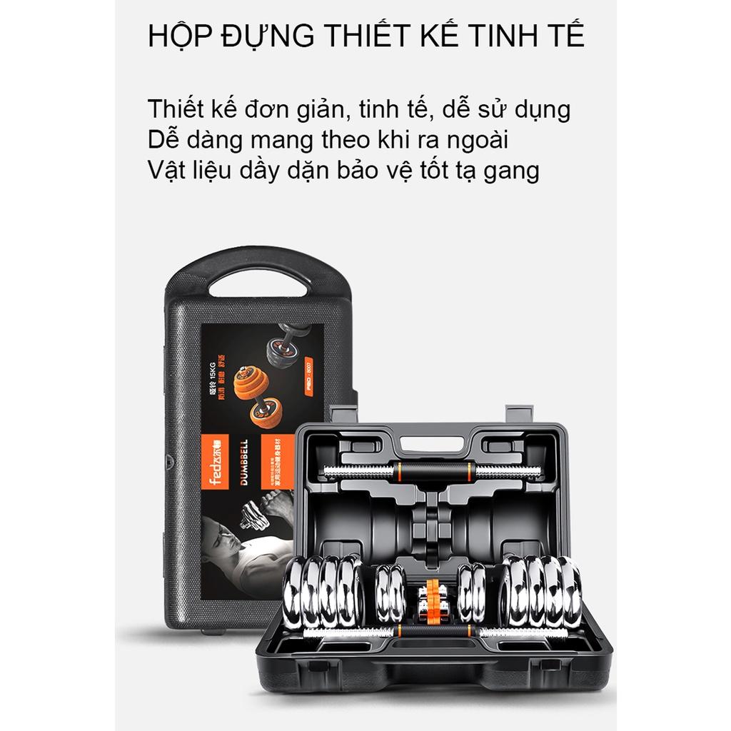 Bộ Tạ Tay Gang Mạ Niken 4 IN 1 FED-8007 Loại 30KG