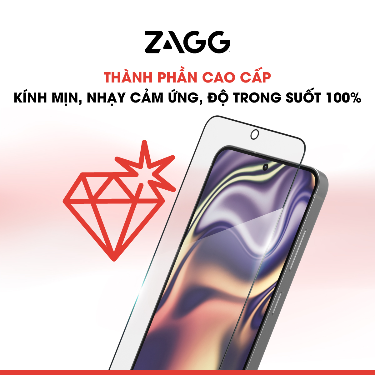 Kính cường lực ZAGG Glass Plus Edge B cho Samsung S25 Ultra, S25 Plus- Nhận vân tay, Kèm khung hỗ trợ dán_ Hàng Chính Hãng