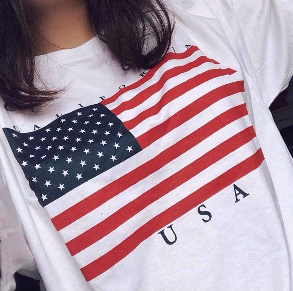 Áo Thun Cờ Mỹ thiết kế - American Flag T-Shirt - Áo Unisex Nam/Nữ 100% tagless cotton