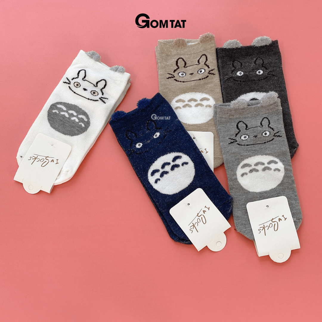 Tất Nữ Cổ Ngắn Tai Gấu, Vớ Nữ Cotton dễ thương nhiều màu phong cách Hàn Quốc - LISU-TAIGAU-01