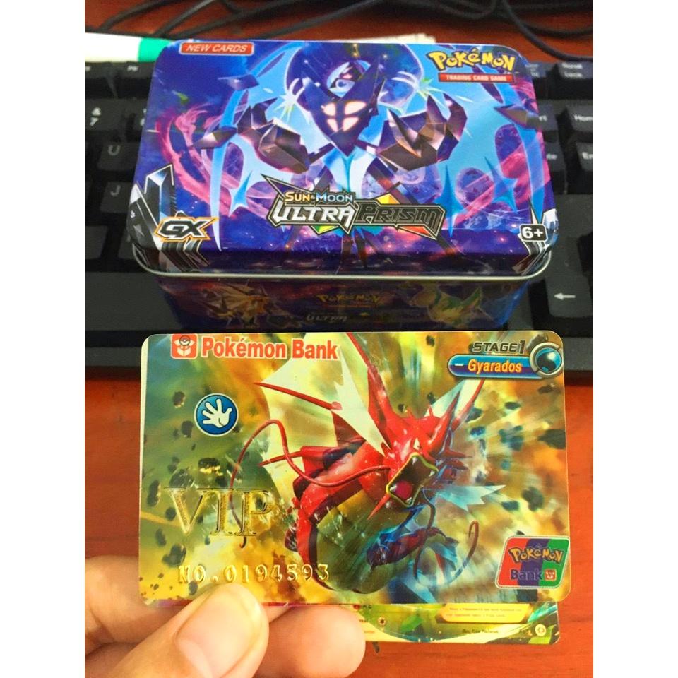 Rhẻ bài pokemon hộp sắt 40 lá Tặng kèm 1 thẻ Vàng Vip