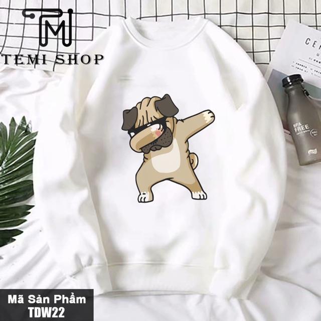 Áo nỉ sweater unisex chó đeo kính có bigsize đên hơn 100kg