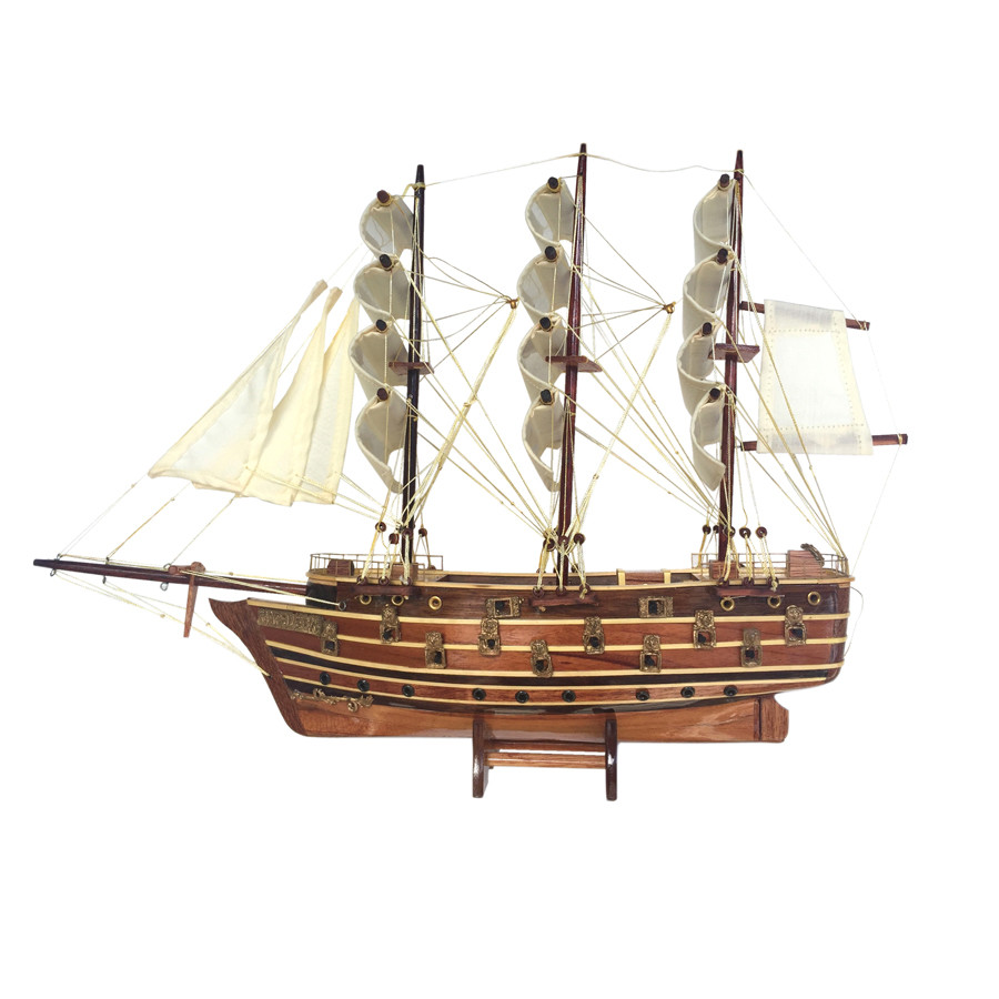 Mô hình thuyền gỗ trang trí Napoleon - thân 40cm - loại 2