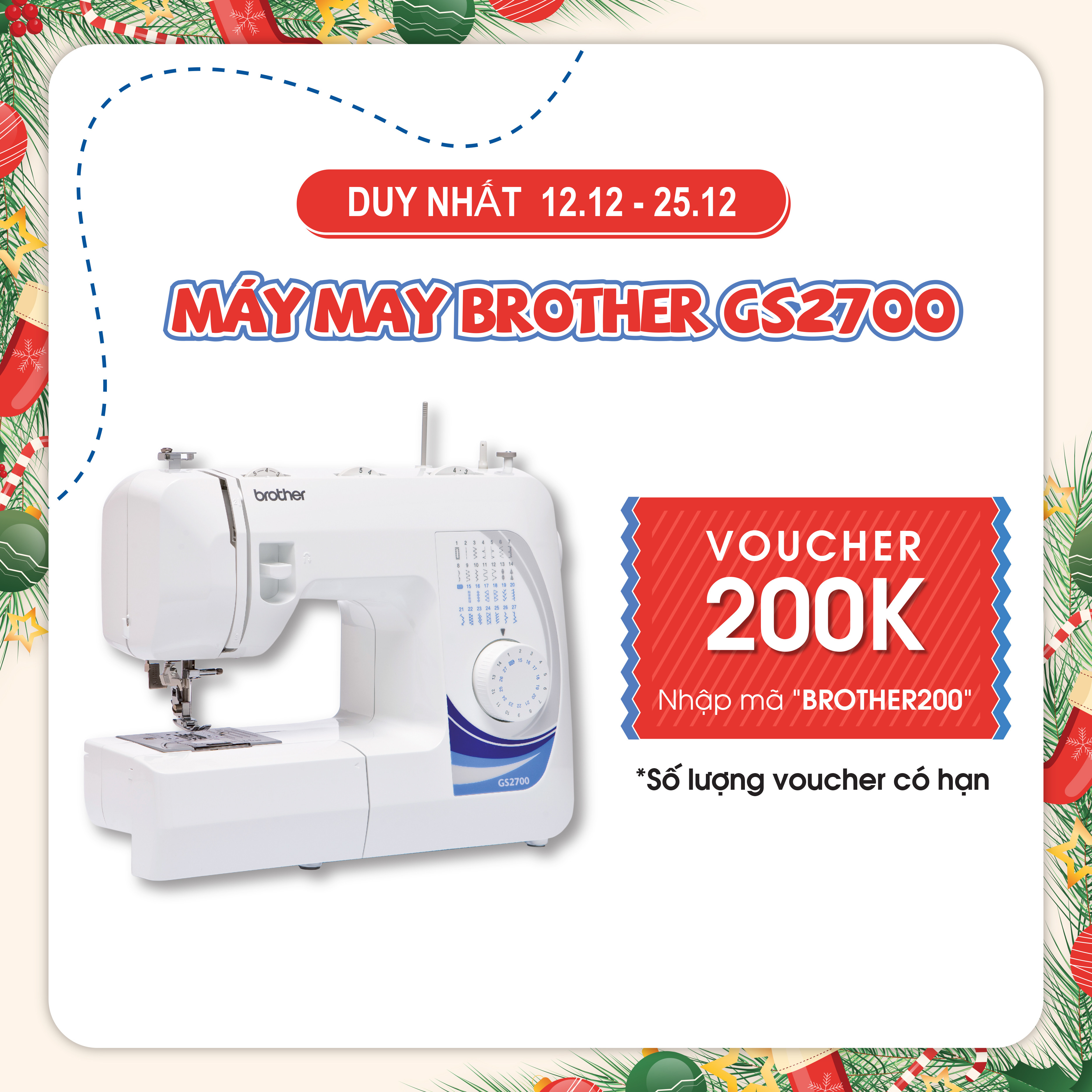 Máy May Brother GS2700 ( 51W) - Hàng chính hãng