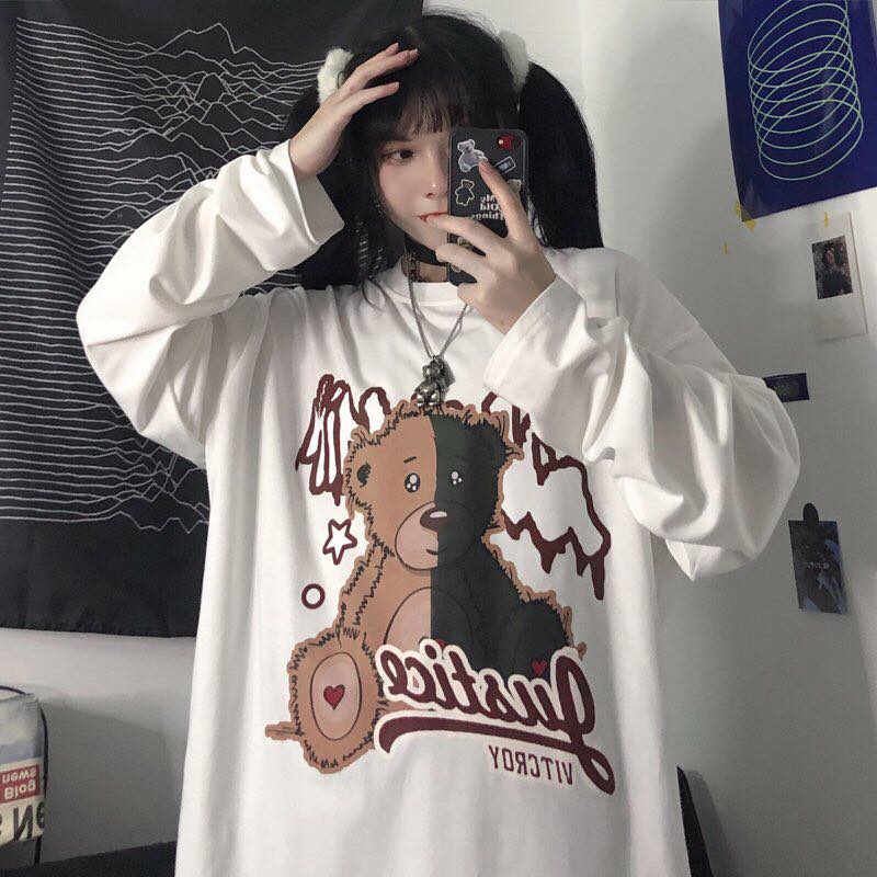 Áo Thun Tay Dài Dáng Rộng In Hình Long Tee Unisex - MM