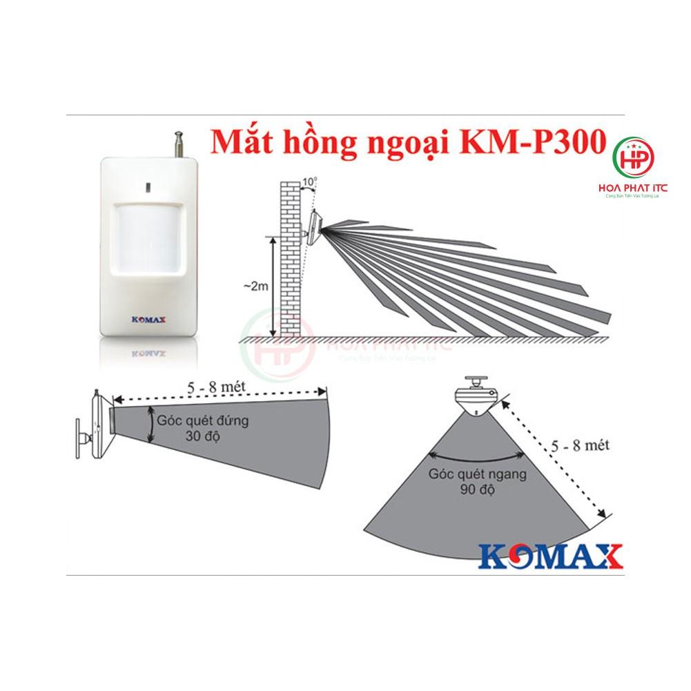 Mắt hồng ngoại chống trộm Komax KM-P300 -Đầu dò hồng ngoại không dây KM-P300 dùng cho bộ chống trộm, hệ thống chống trộm - Hàng chính hãng