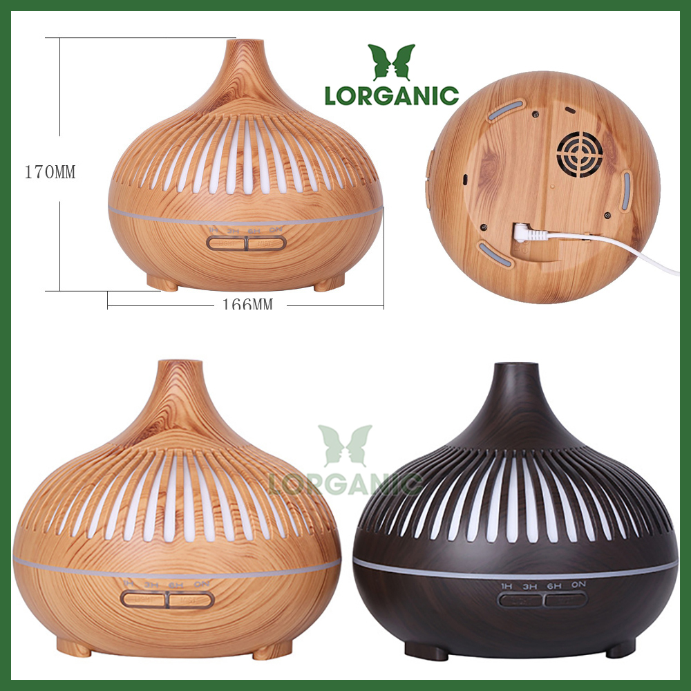 Combo máy khuếch tán/ máy xông tinh dầu Lorganic Giọt Nước Sọc FX2073 + tinh dầu sả chanh Lorganic 10ml/ Phun sương sóng siêu âm/ Thích hợp xông phòng 15-40m2.