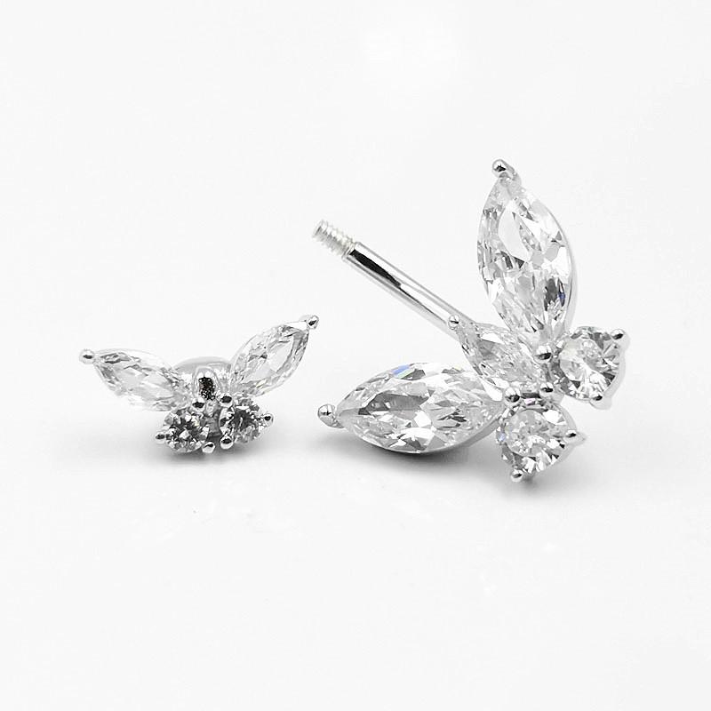 Khuyên đeo rốn bạc 925 hồ điệp gắn đá cao cấp Minh Tâm Jewelry