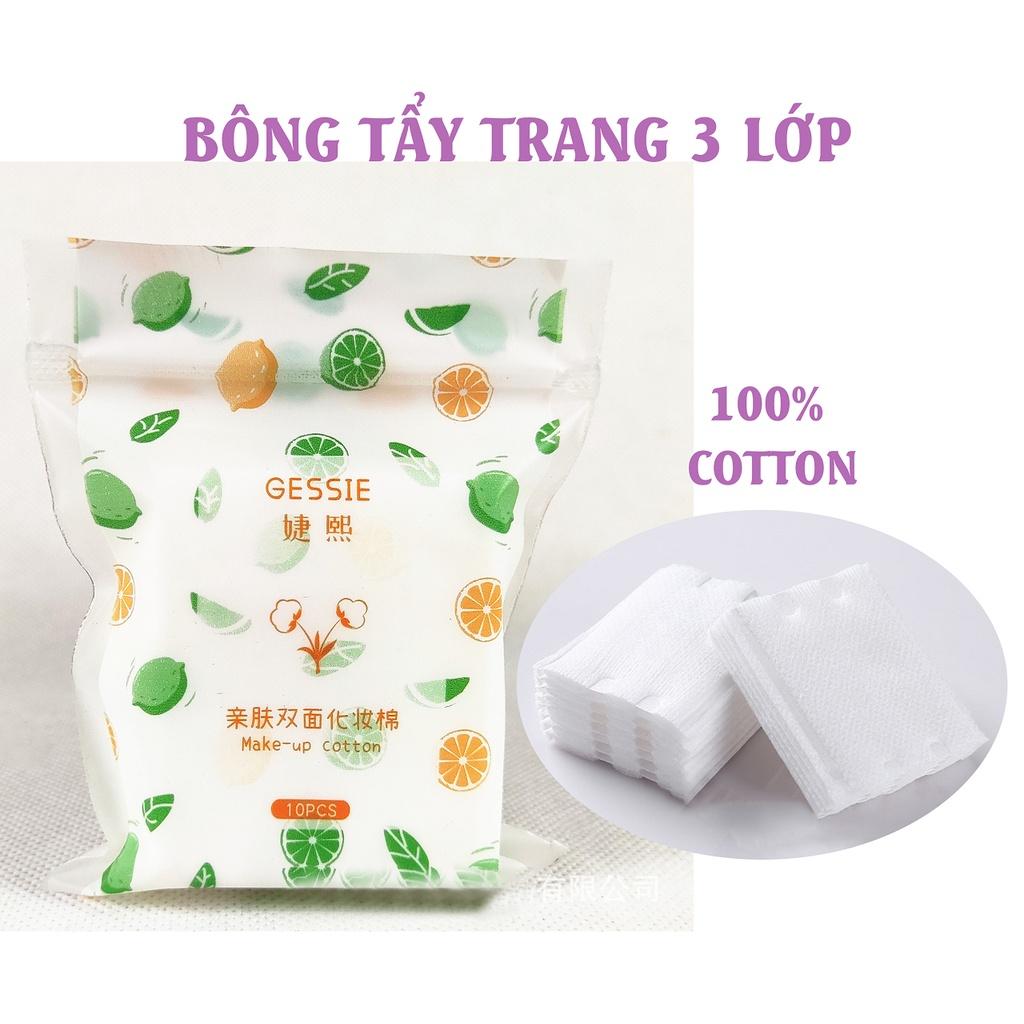 20 Miếng bông tẩy trang nội địa Trung - Bông Tomer du lịch, 100% bông nguyên chất, mềm mịn, không có vụn bông PK17