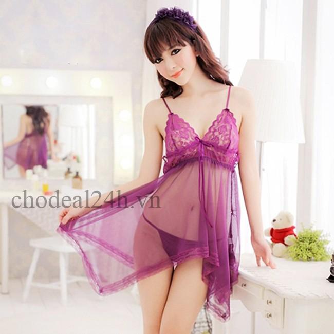 Áo đầm ngủ quyến rũ CDAN01- Tím