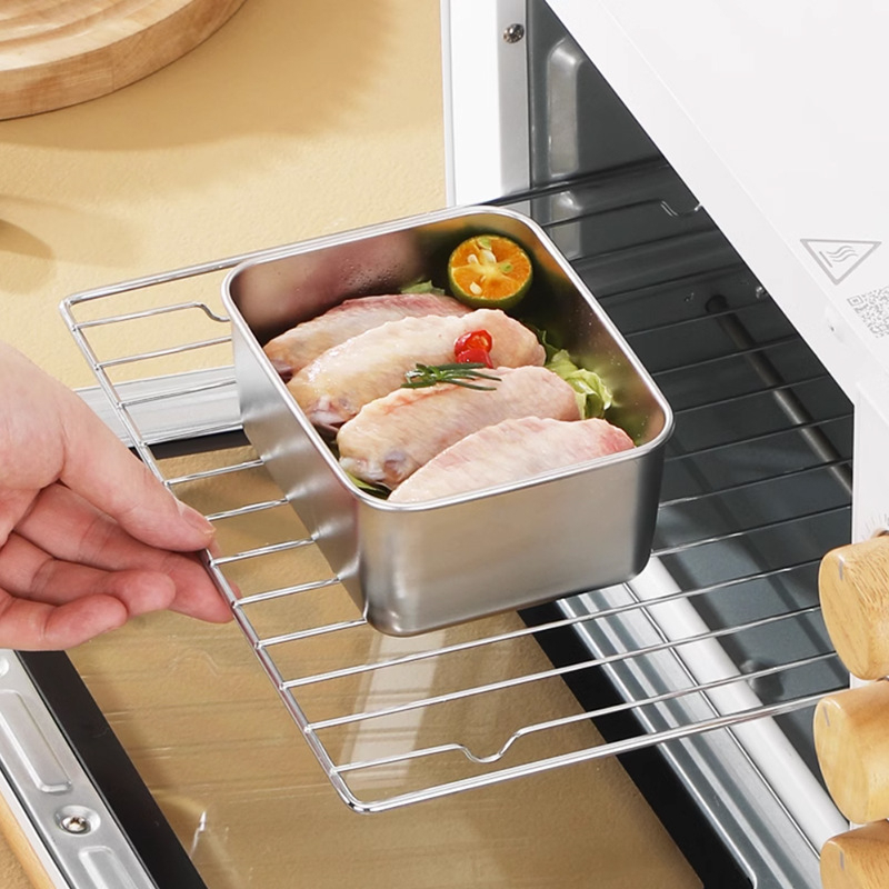 Hộp Đựng Thực Phẩm Tủ Lạnh, Đồ Ăn Bằng Inox 304 Có Nắp Nhựa Kèm Theo Tiện Lợi Và Loại To