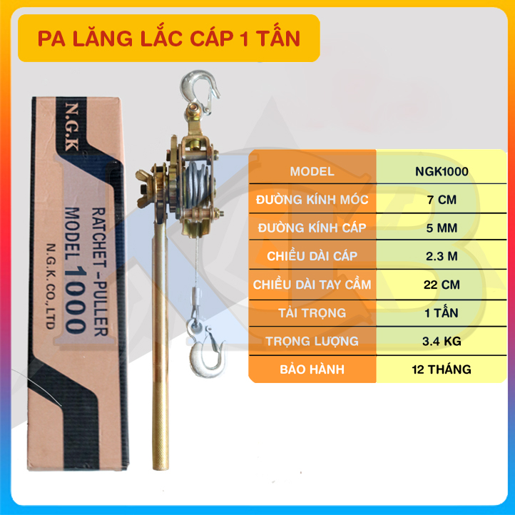 Palang lắc cáp 1 tấn- Kích căng cáp