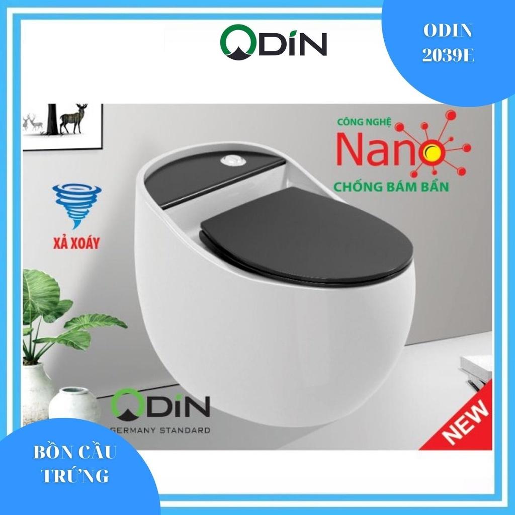 BỒN CẦU TRỨNG CAO CẤP TRẮNG NẮP ĐEN ODIN 2039E