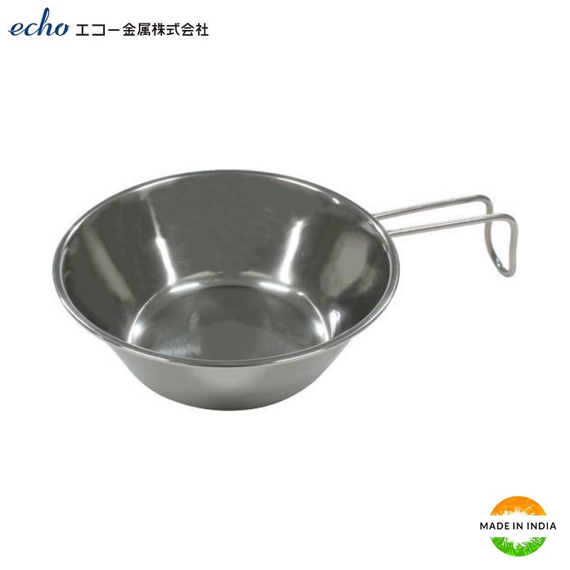 Tô inox có tay cầm Echo Metal (Φ12/ Φ13/ Φ16cm) - Hàng nội địa Nhật Bản